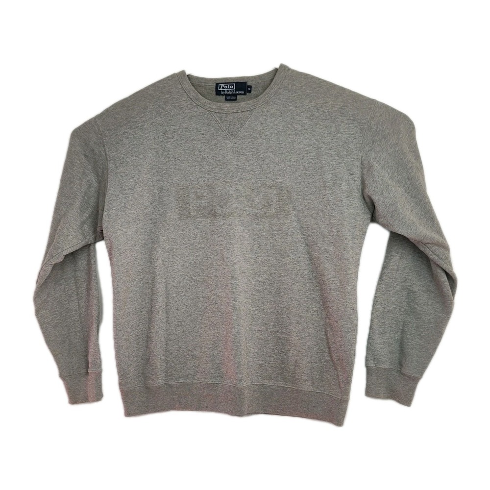 Polo by Ralph Lauren Sweatshirt Men's Size S Gray Subtle Tonal Logo‎ Pullover